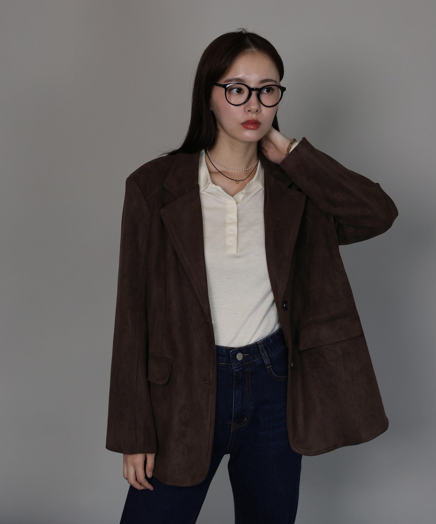 [J by blue]スウェードテーラードジャケット