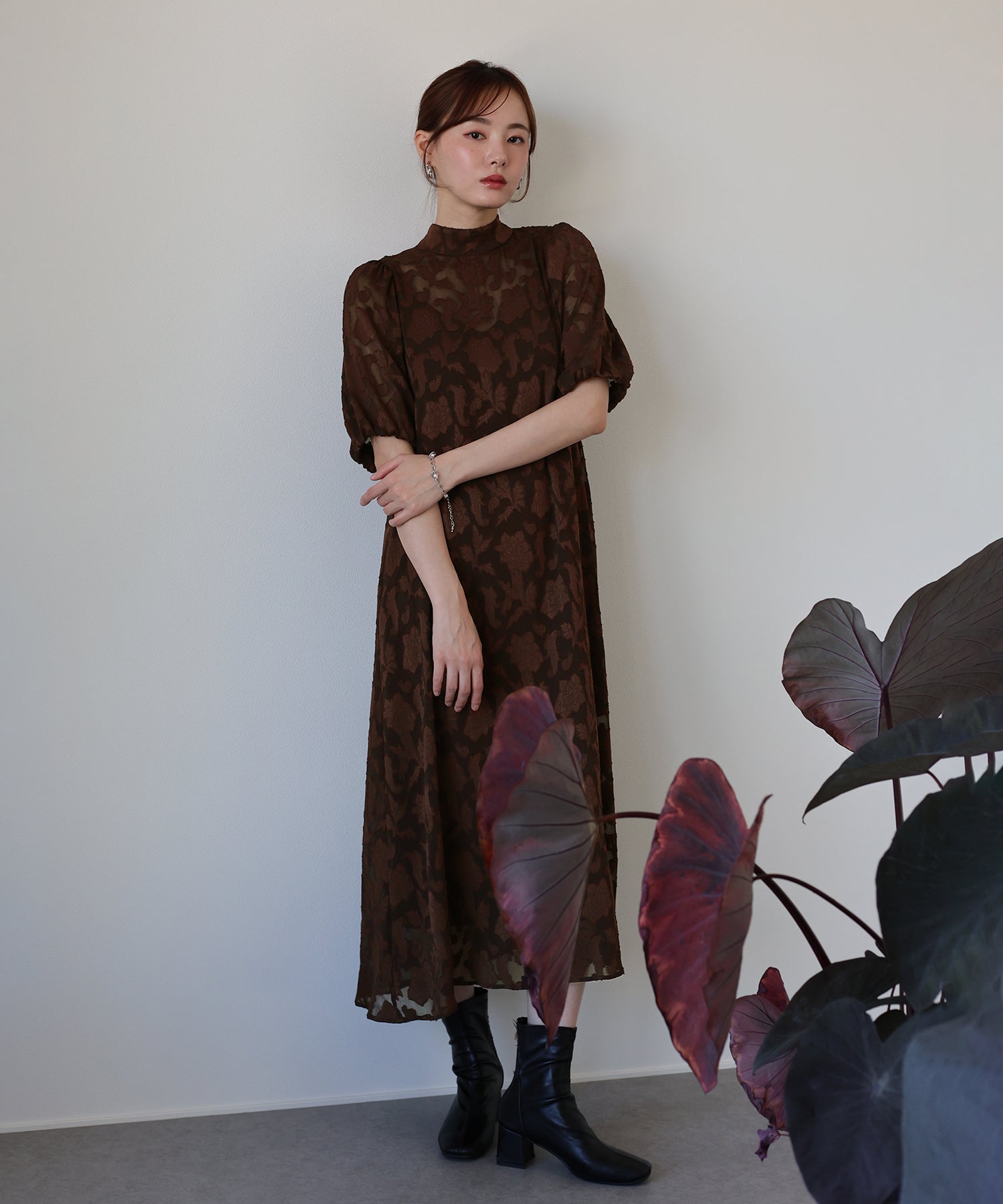 インナー付きバックリボンジャガードドレス – BLUE ONLINE