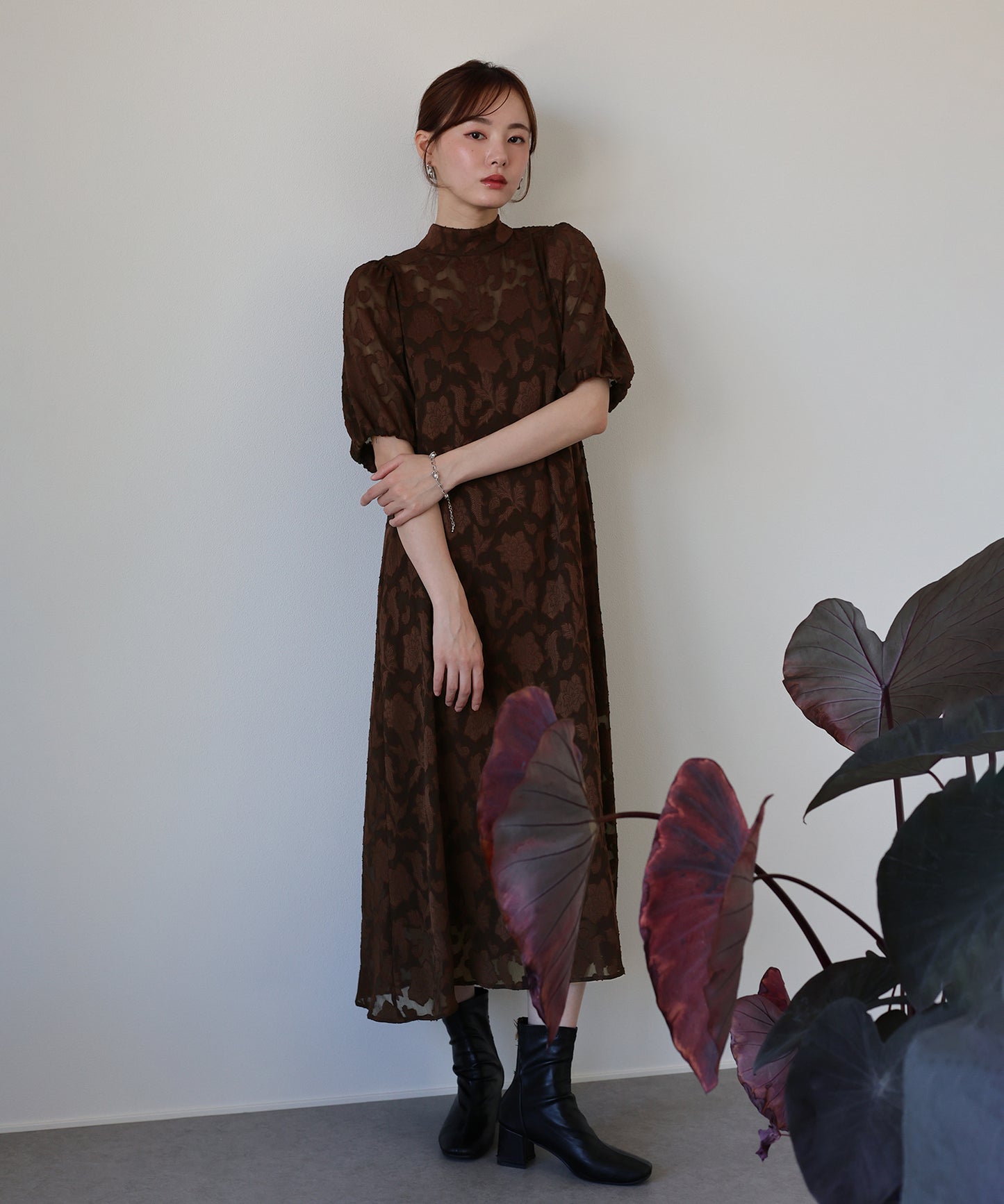 일본제 이너 첨부 백 리본 재가드 드레스