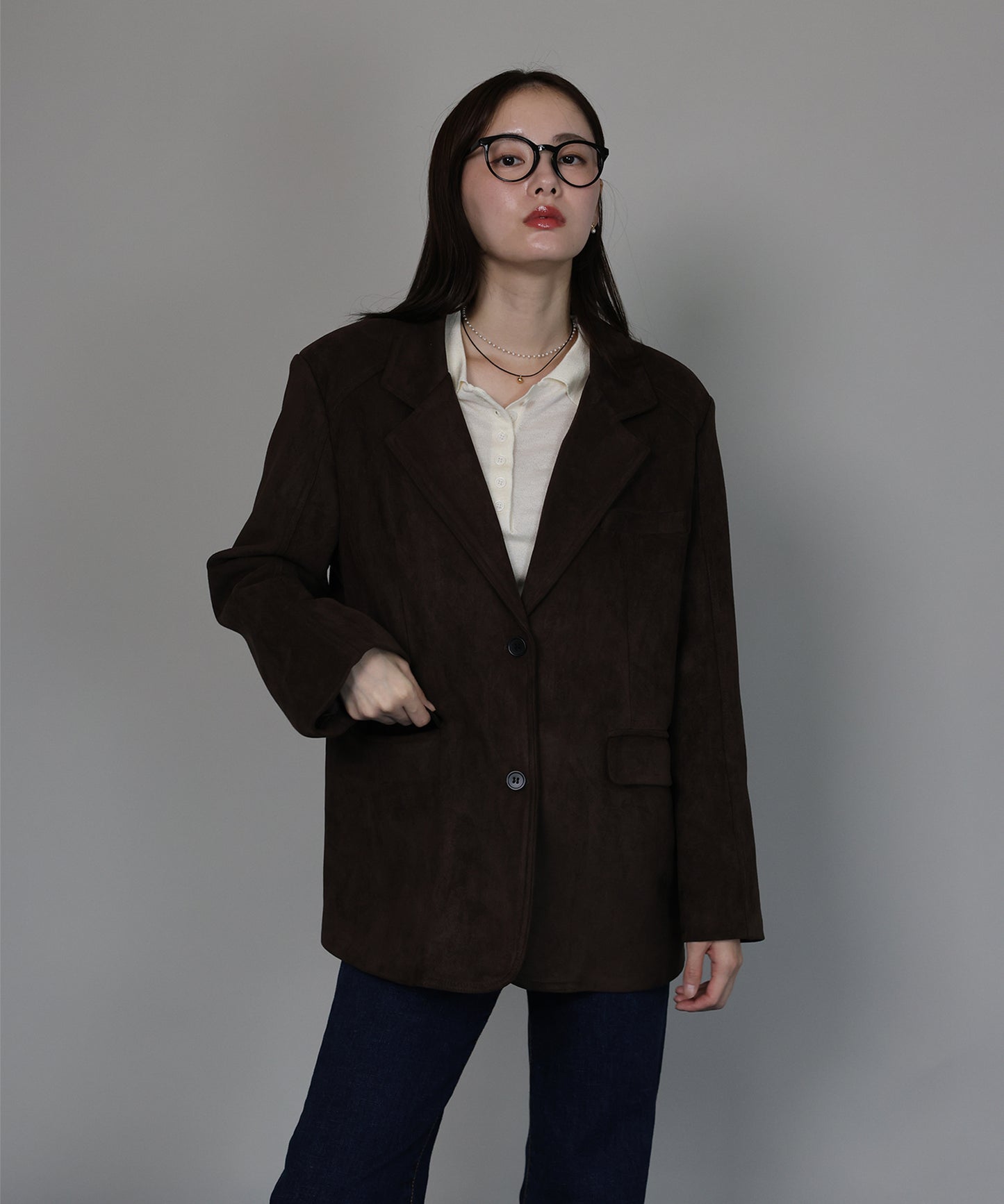 【早割5％OFF】[J by blue]スウェードテーラードジャケット