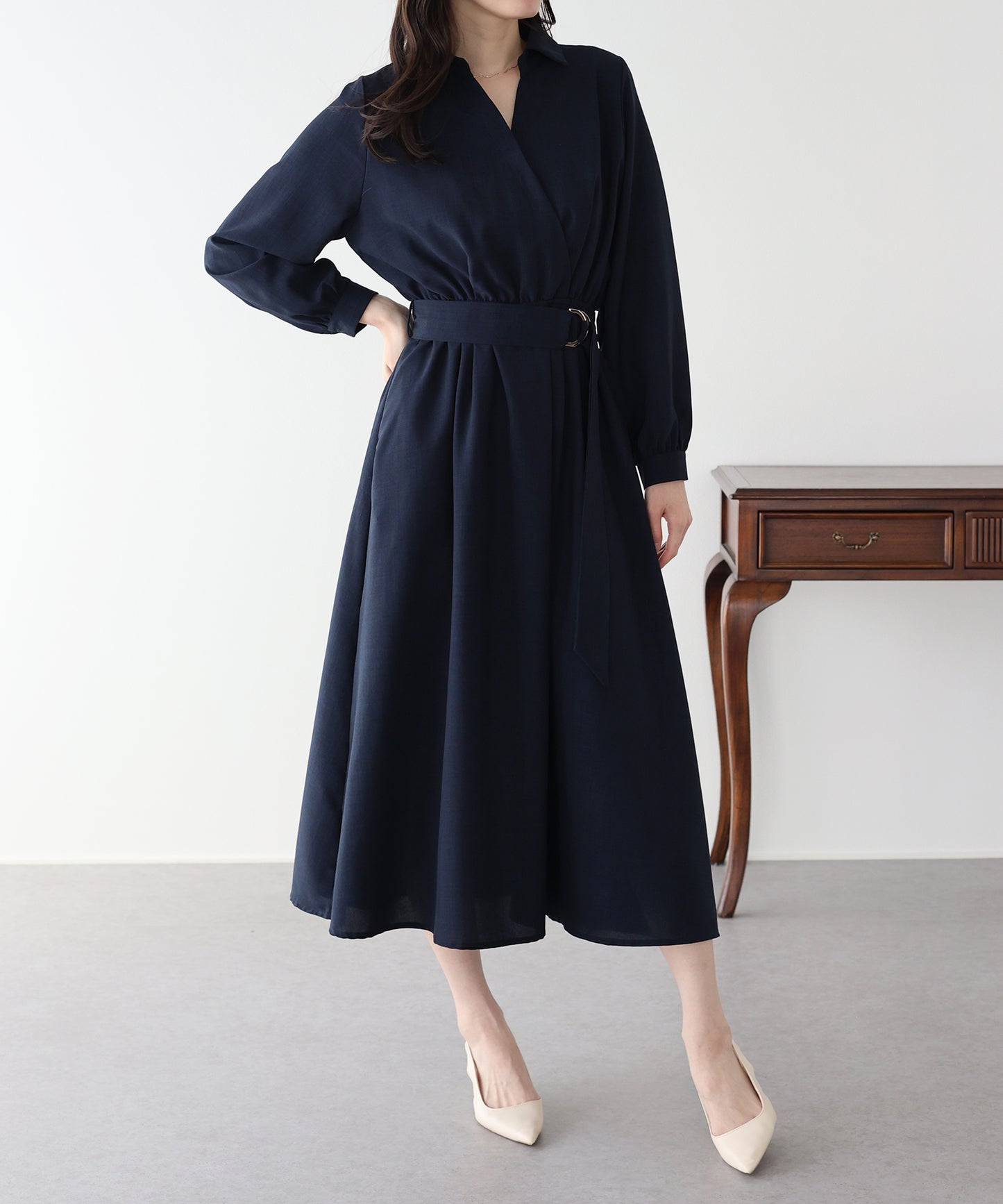 カシュクールシャツワンピース