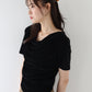 【TIME SALE】シアーベロアドレープTシャツ【ネコポス】