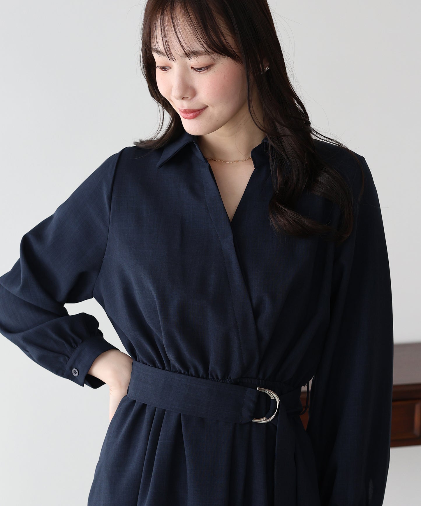 【早割5％OFF】カシュクールシャツワンピース