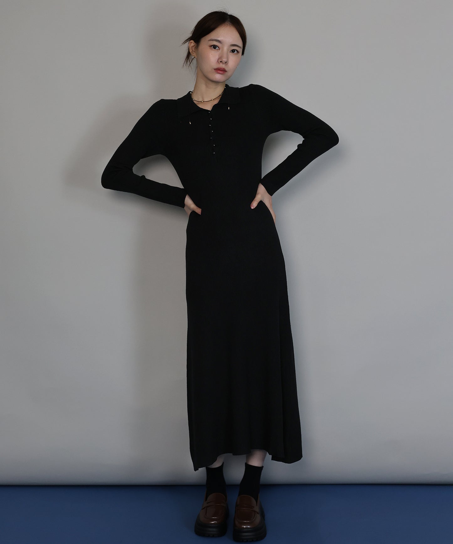 ポロリブニットワンピース[ J by blue ]