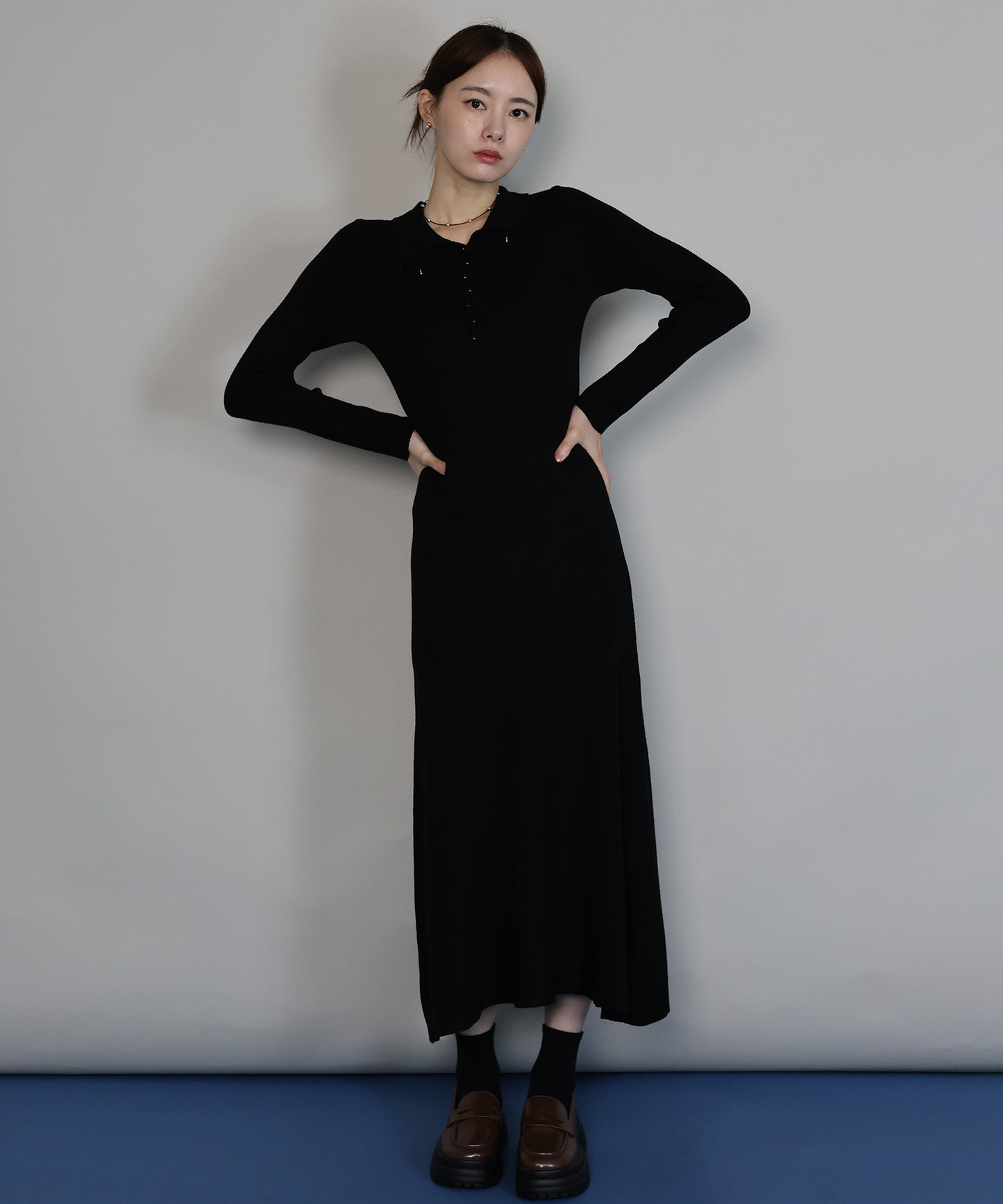 【早割5％OFF】ポロリブニットワンピース[ J by blue ]