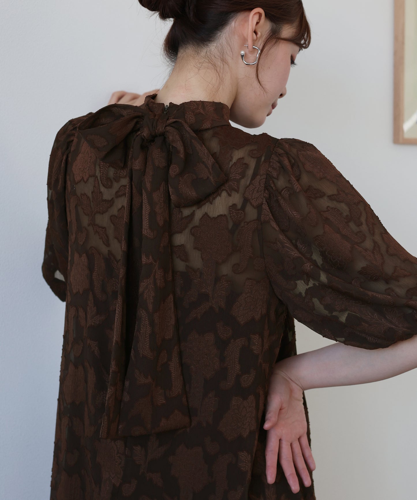 일본제 이너 첨부 백 리본 재가드 드레스