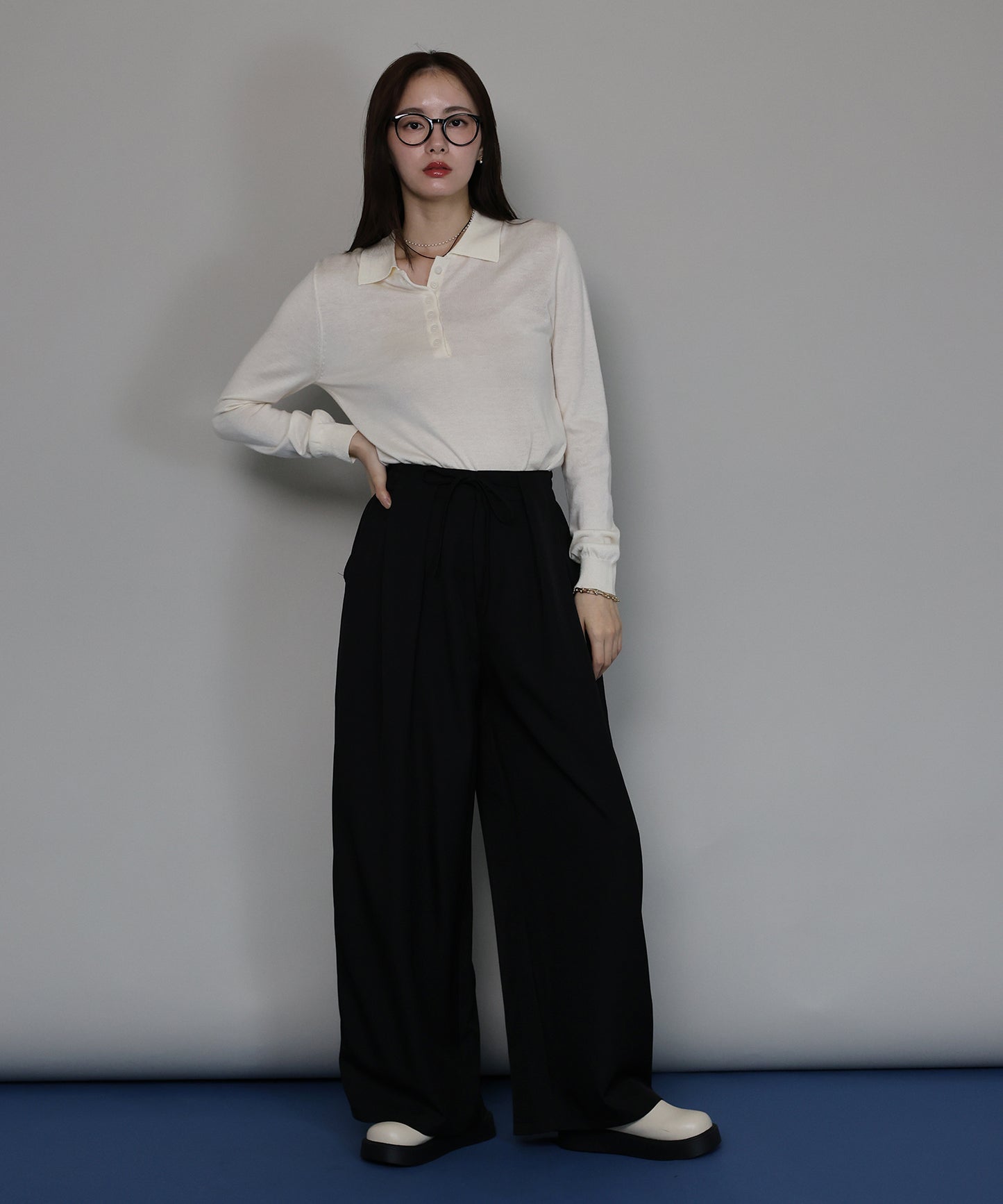 【早割5％OFF】[J by blue]タックワイドパンツ