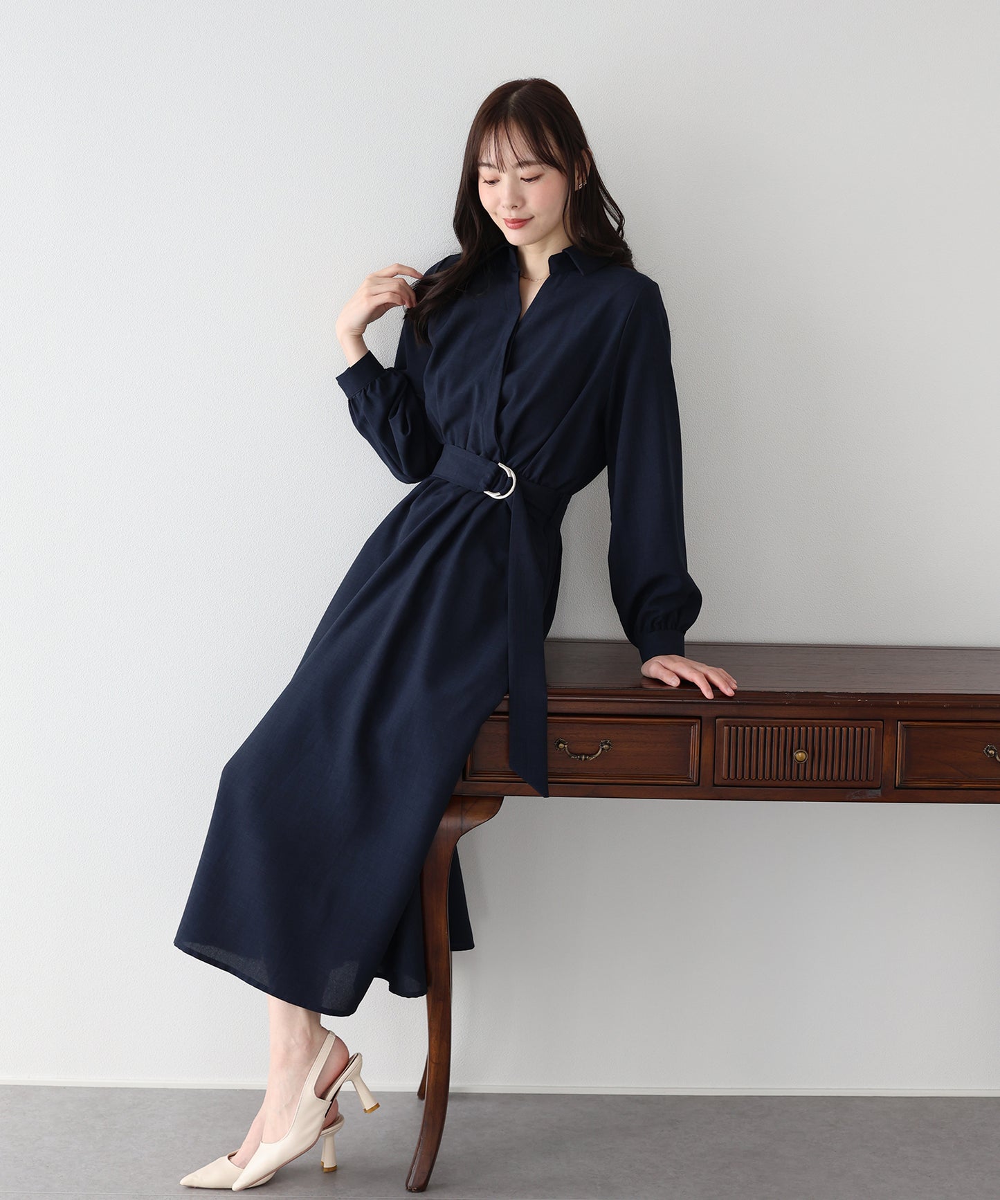 【早割5％OFF】カシュクールシャツワンピース