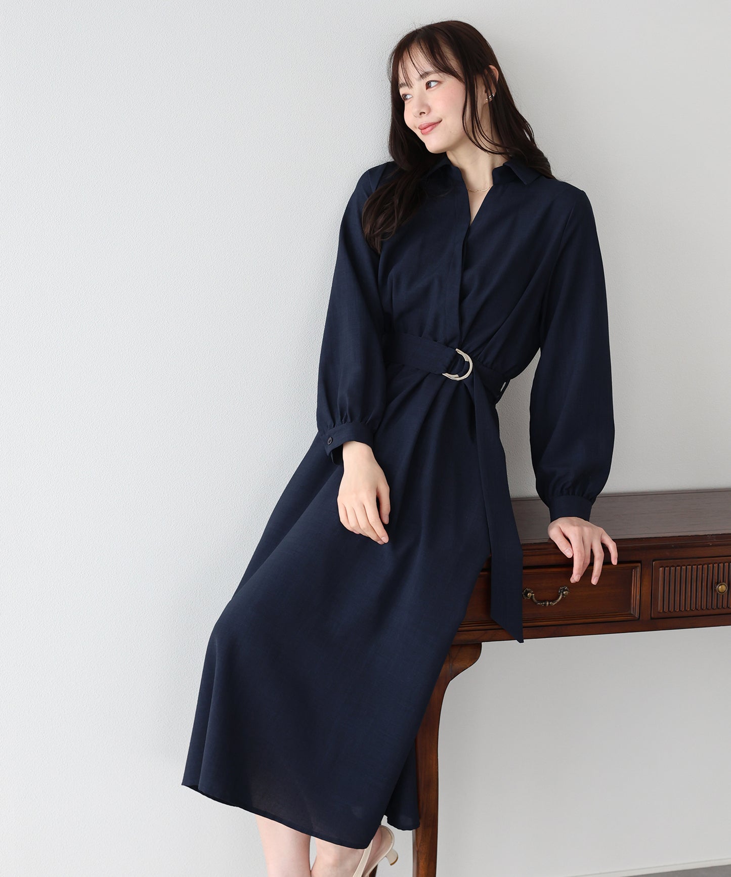 カシュクールシャツワンピース