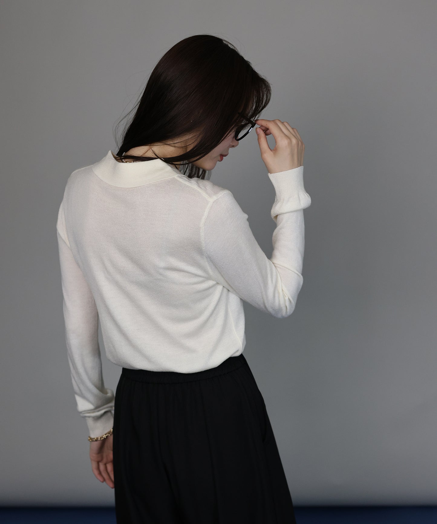 [J by blue]ウール混ポロ襟ニット