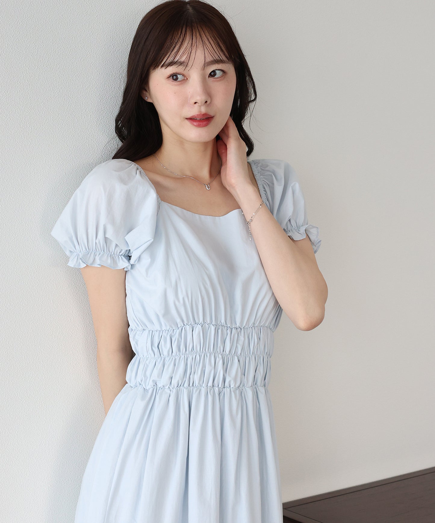 【早割5％OFF】コットンレースオフショルダーワンピース