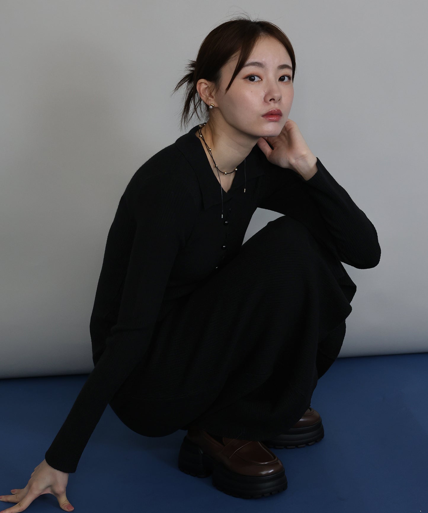 ポロリブニットワンピース[ J by blue ]