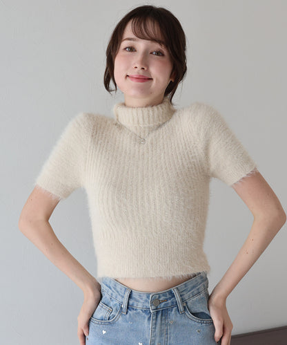【早割5％OFF】ハイネックシャギーニット