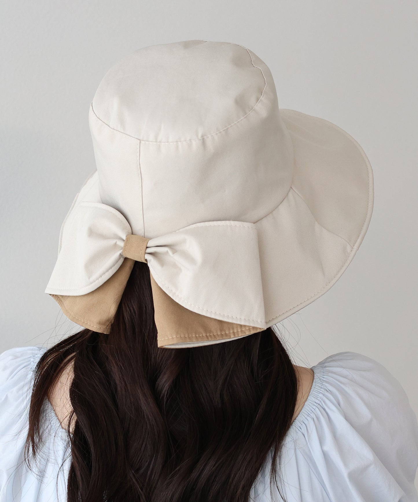 【早割5％OFF】バイカラーバックリボンハット【ネコポス】