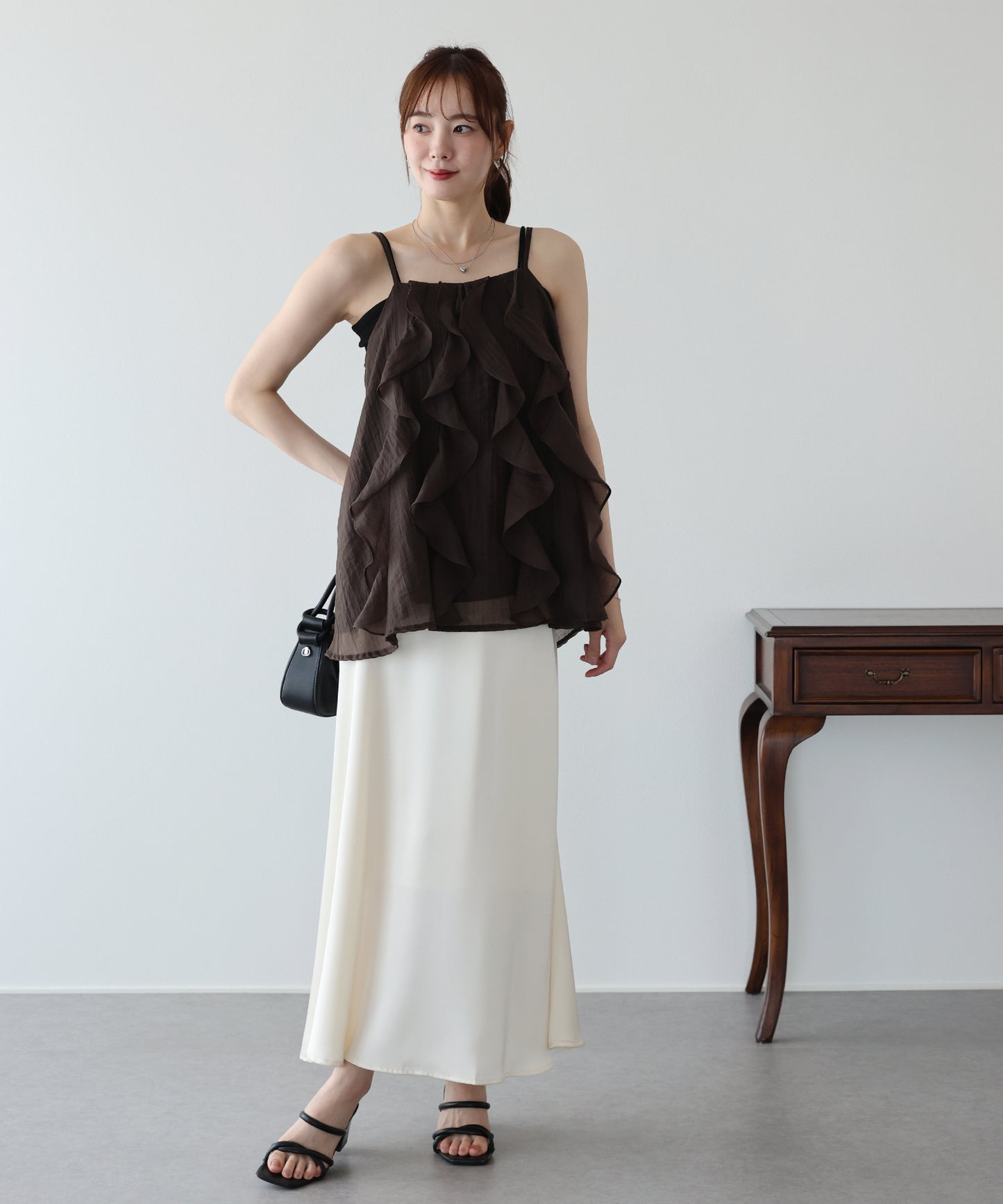【早割5％OFF】ラッフルフリルキャミソール【メール便】