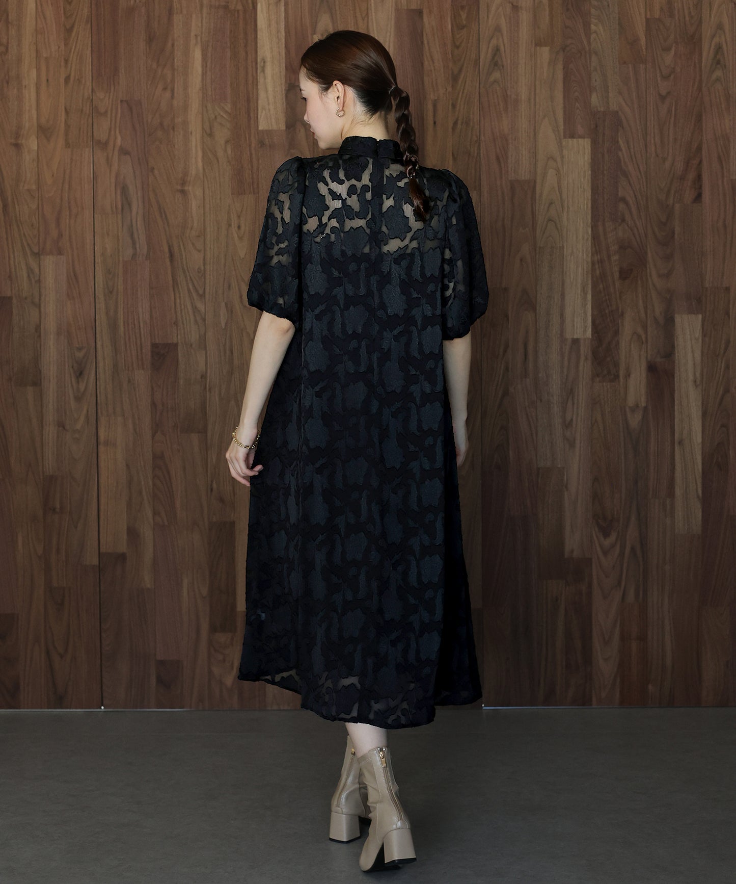 일본제 이너 첨부 백 리본 재가드 드레스