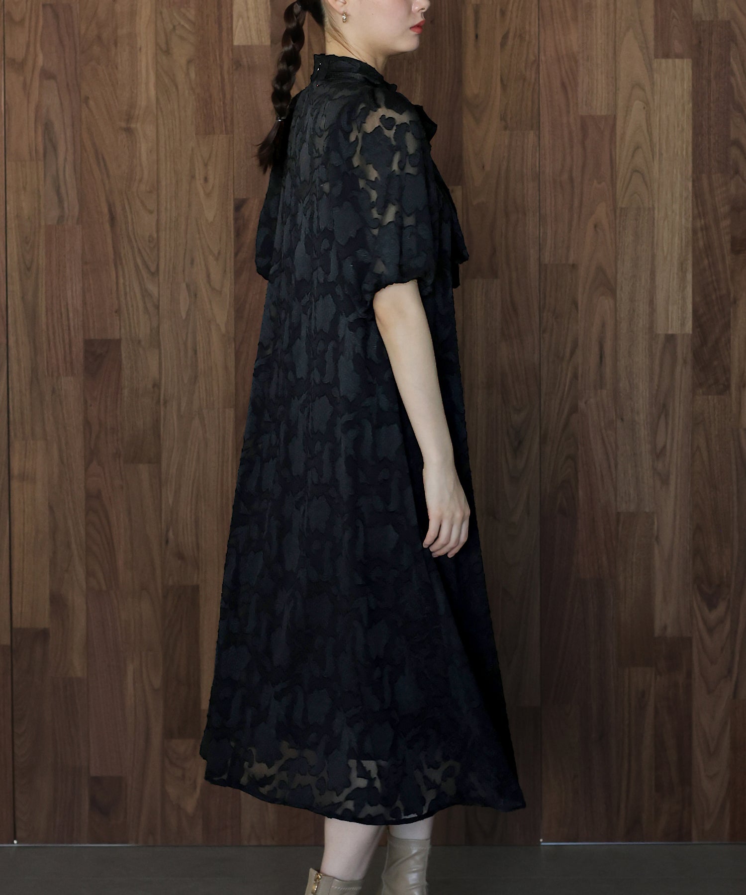 インナー付きバックリボンジャガードドレス – BLUE ONLINE