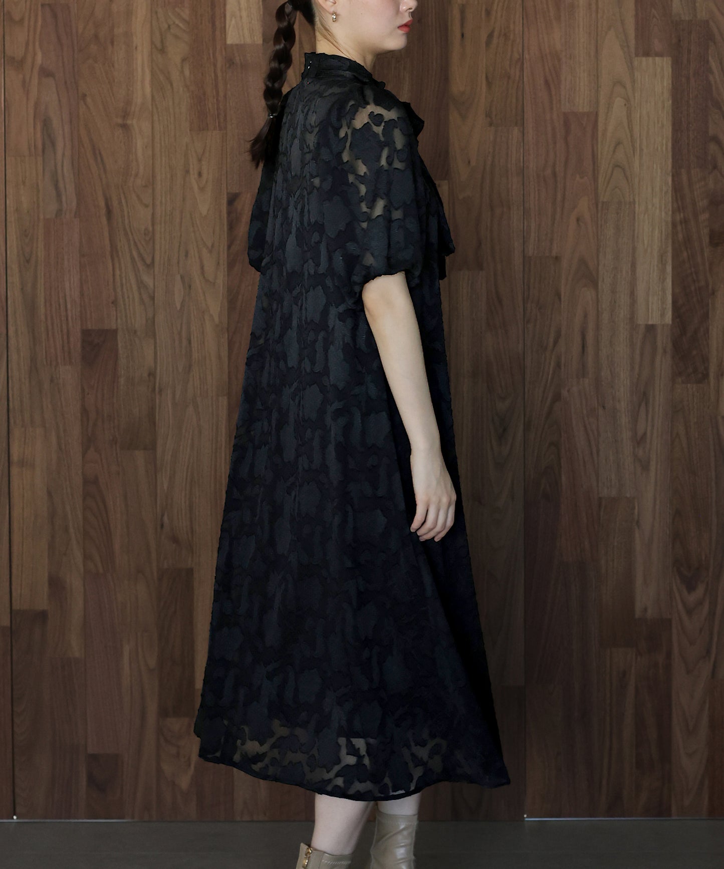 일본제 이너 첨부 백 리본 재가드 드레스