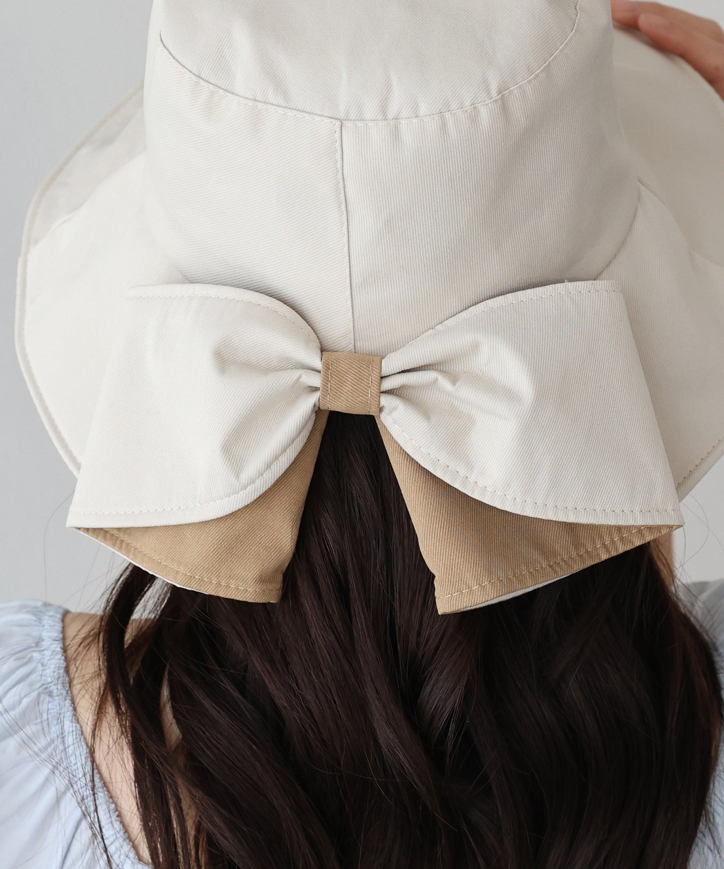 【早割5％OFF】バイカラーバックリボンハット【ネコポス】