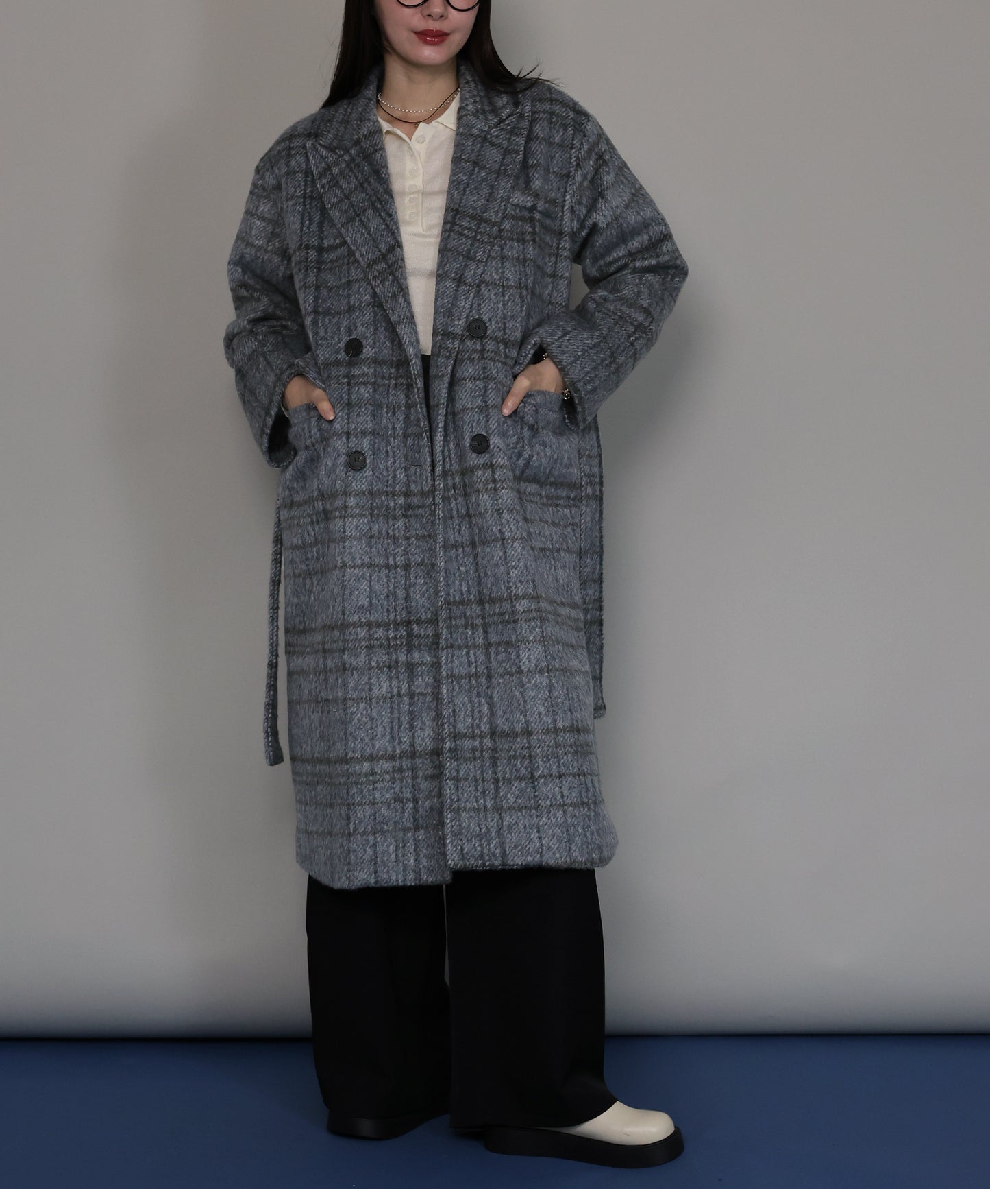 【TIME SALE】[ J by blue ]チェックロングコート