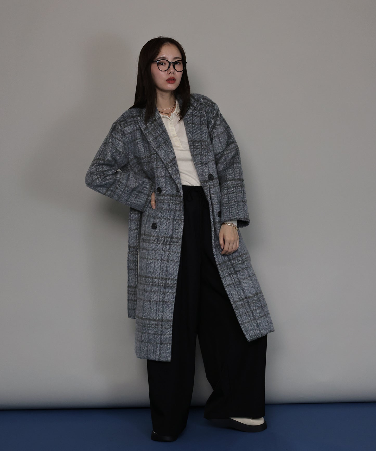 【TIME SALE】[ J by blue ]チェックロングコート