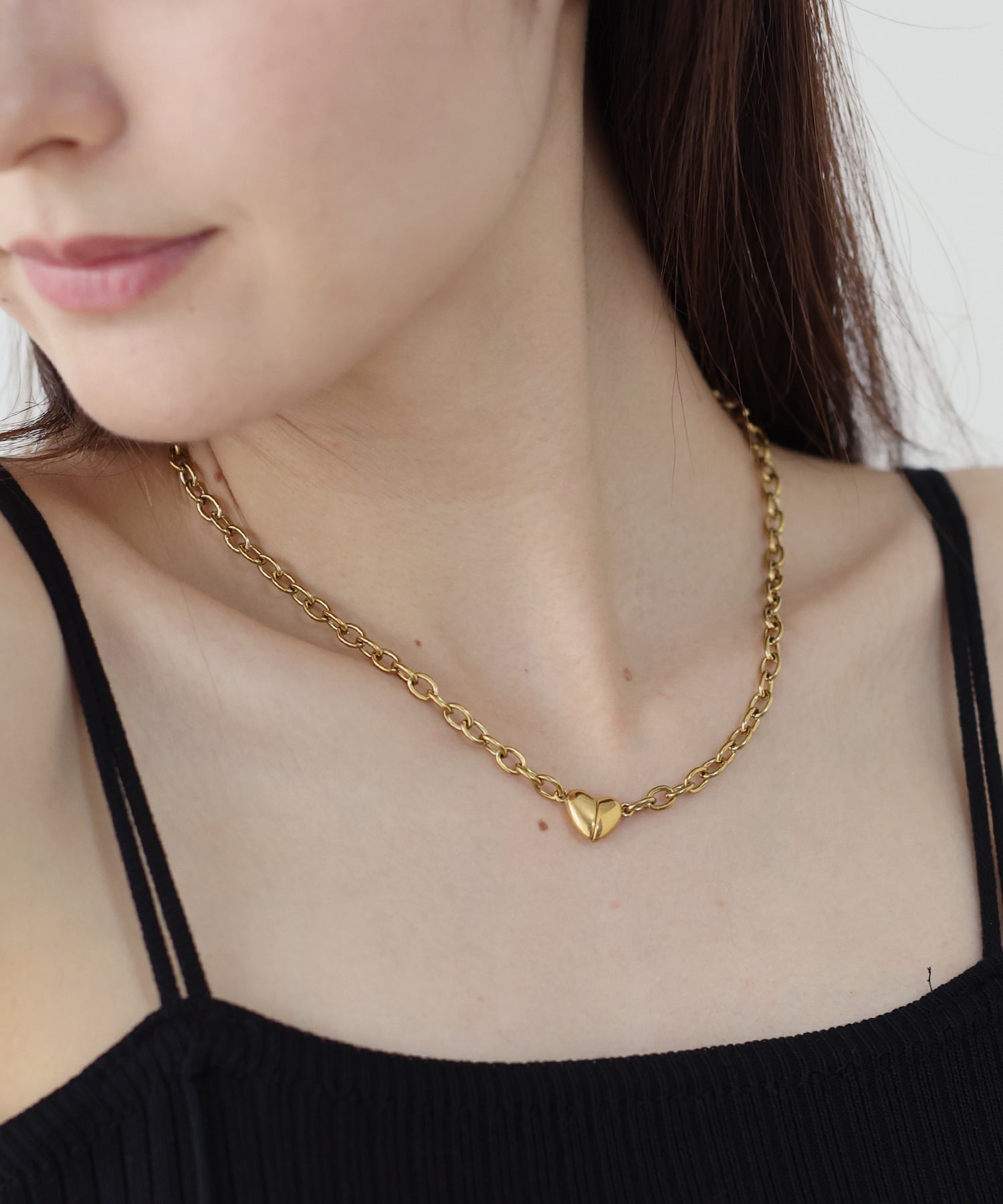 ハートマグネットネックレス / サージカルステンレス[ J by blue