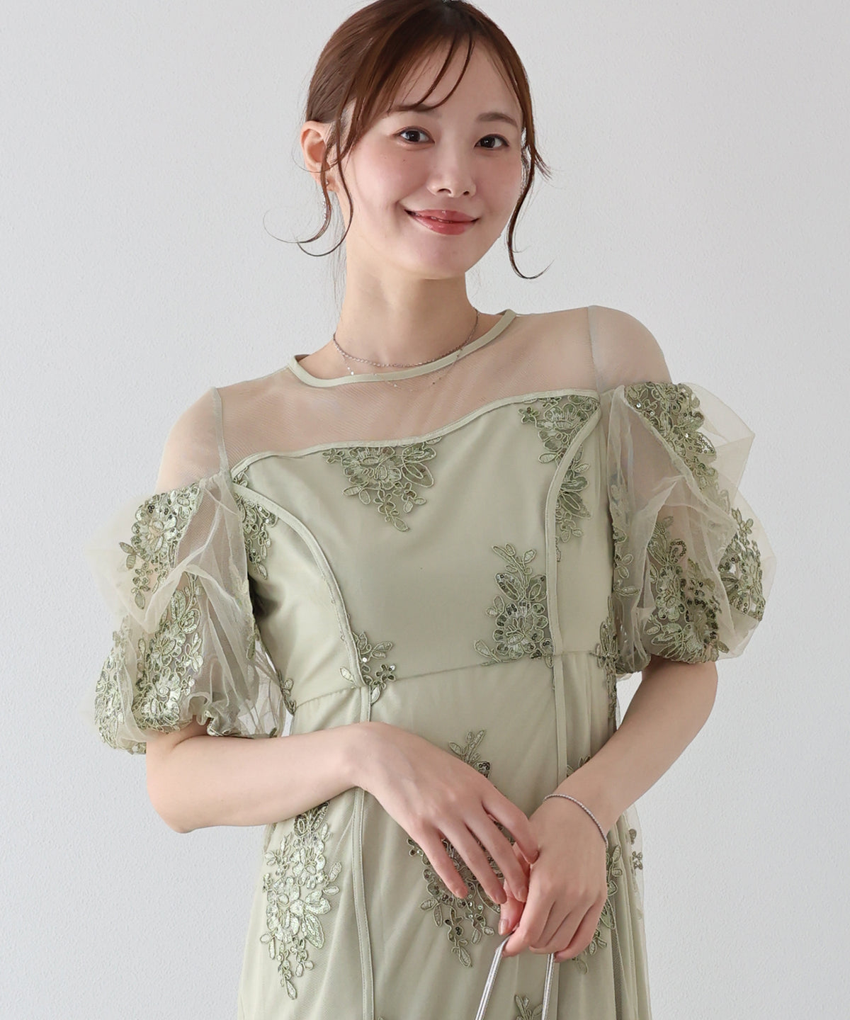 【早割5％OFF】スパンコール刺繍シアードレス