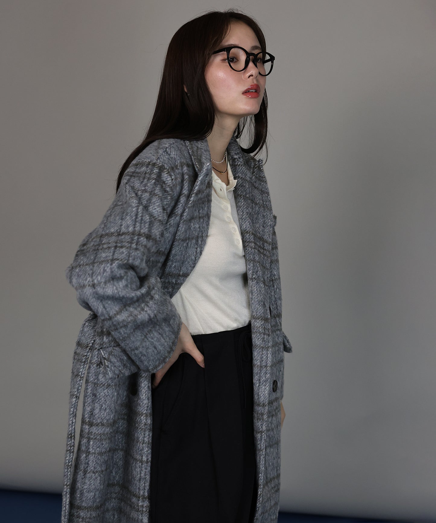 【TIME SALE】[ J by blue ]チェックロングコート