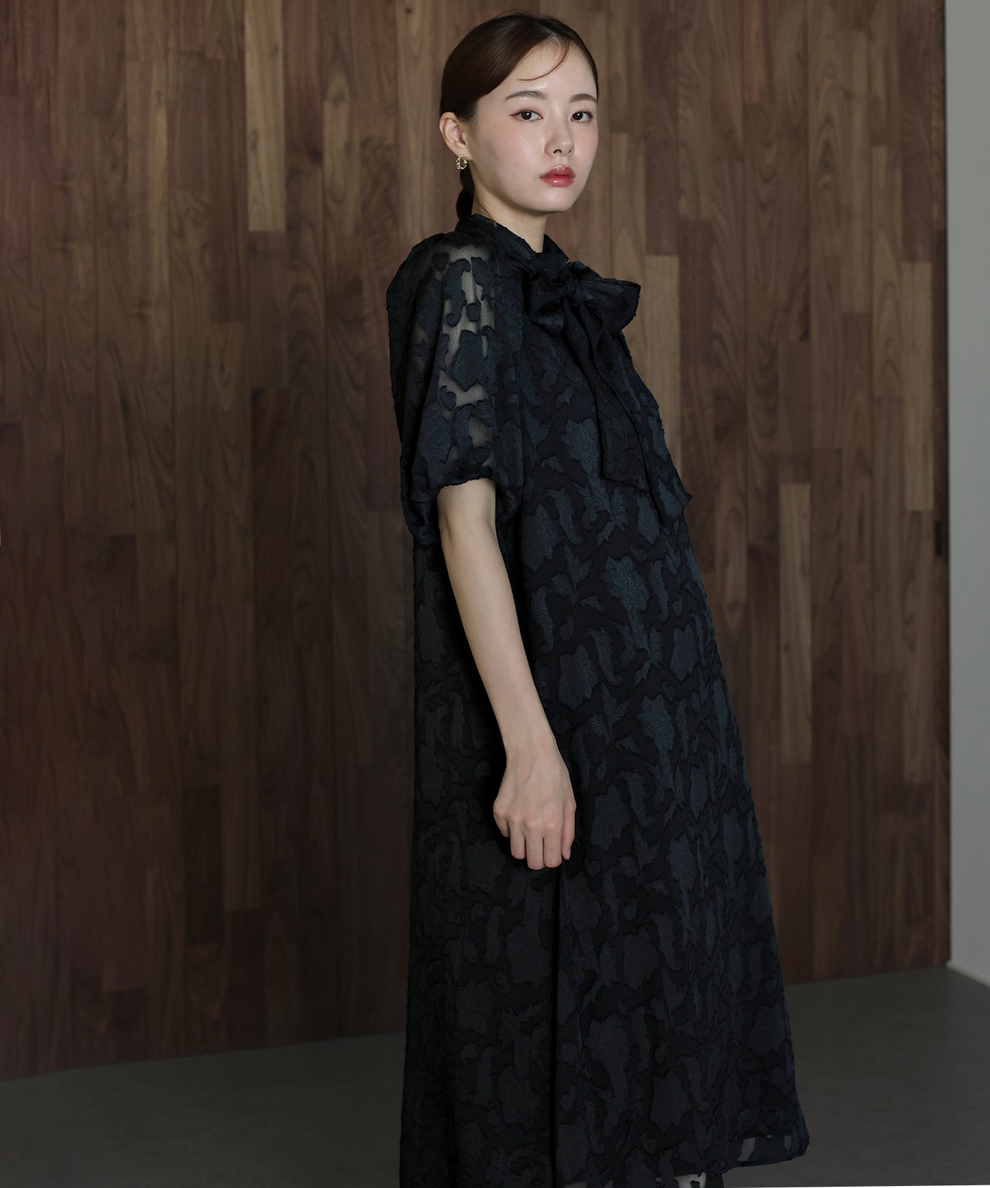 일본제 이너 첨부 백 리본 재가드 드레스