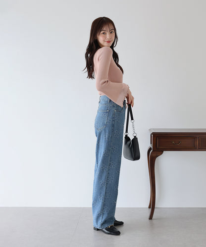 フラワーモチーフデニム