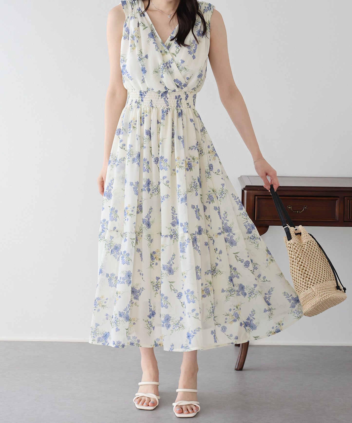 【早割5％OFF】フラワーカシュクールワンピース