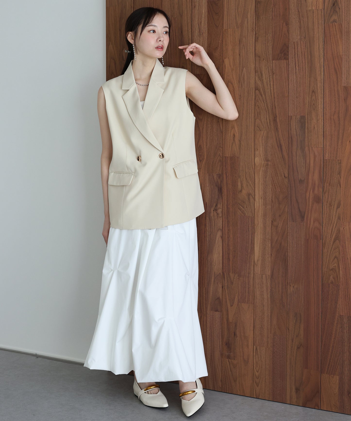 ニュアンスボタンテーラードジレ[ J by blue ]