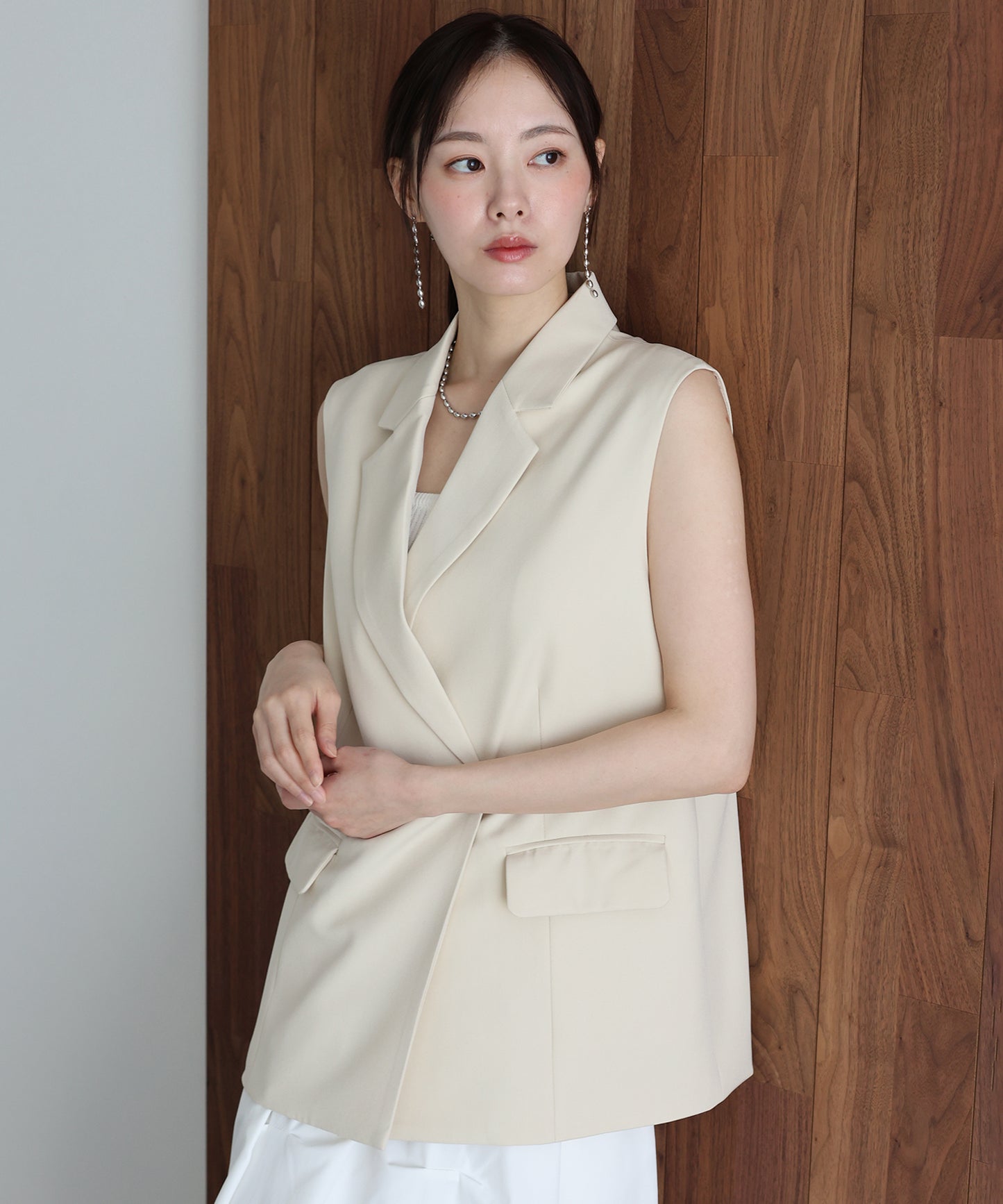 ニュアンスボタンテーラードジレ[ J by blue ]