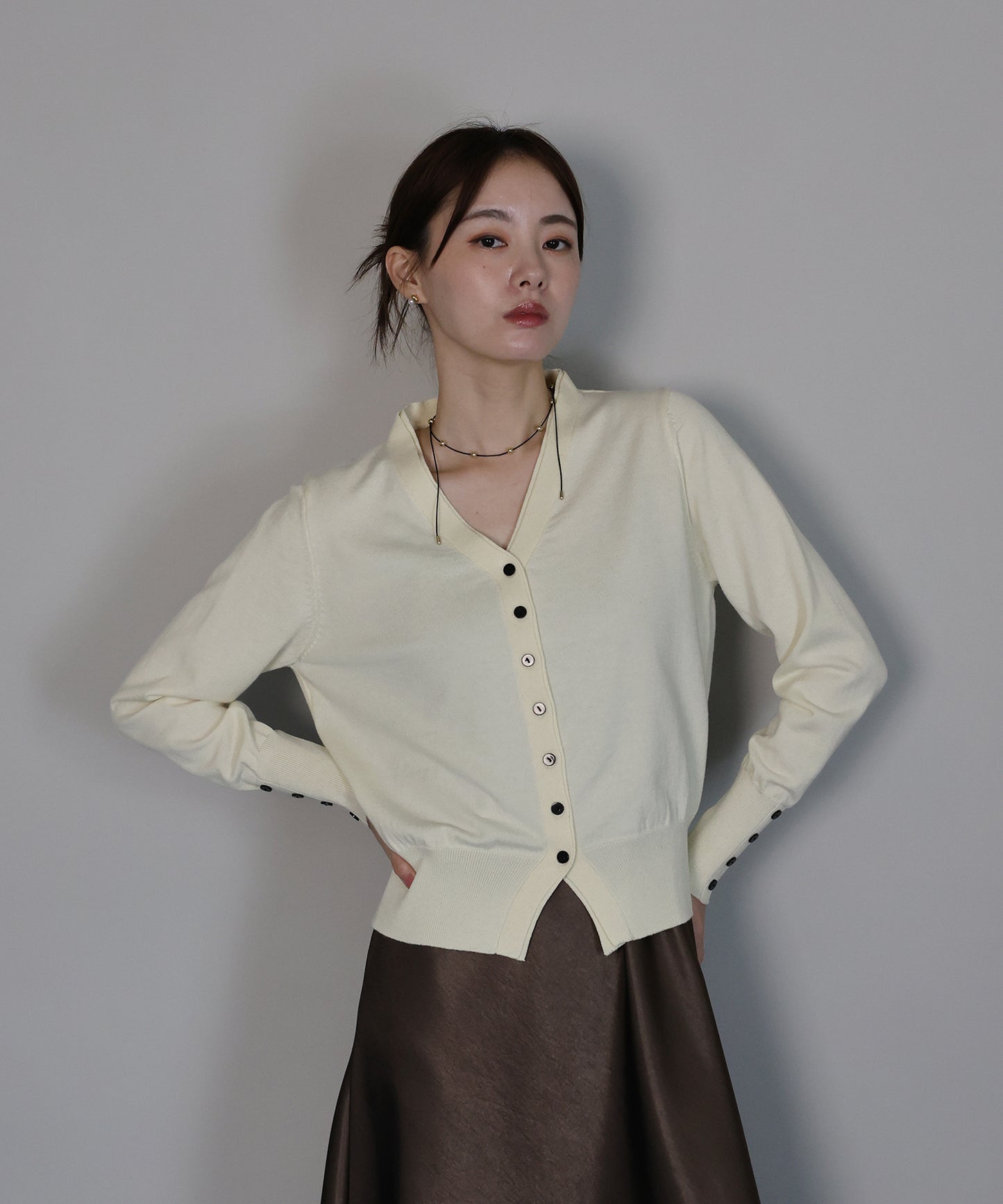 フェイクレイヤードニットカーディガン[ J by blue ]