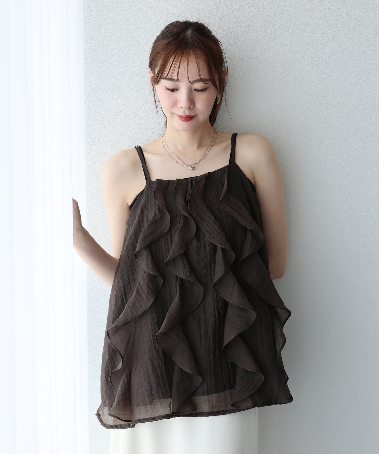 【早割5％OFF】ラッフルフリルキャミソール【メール便】