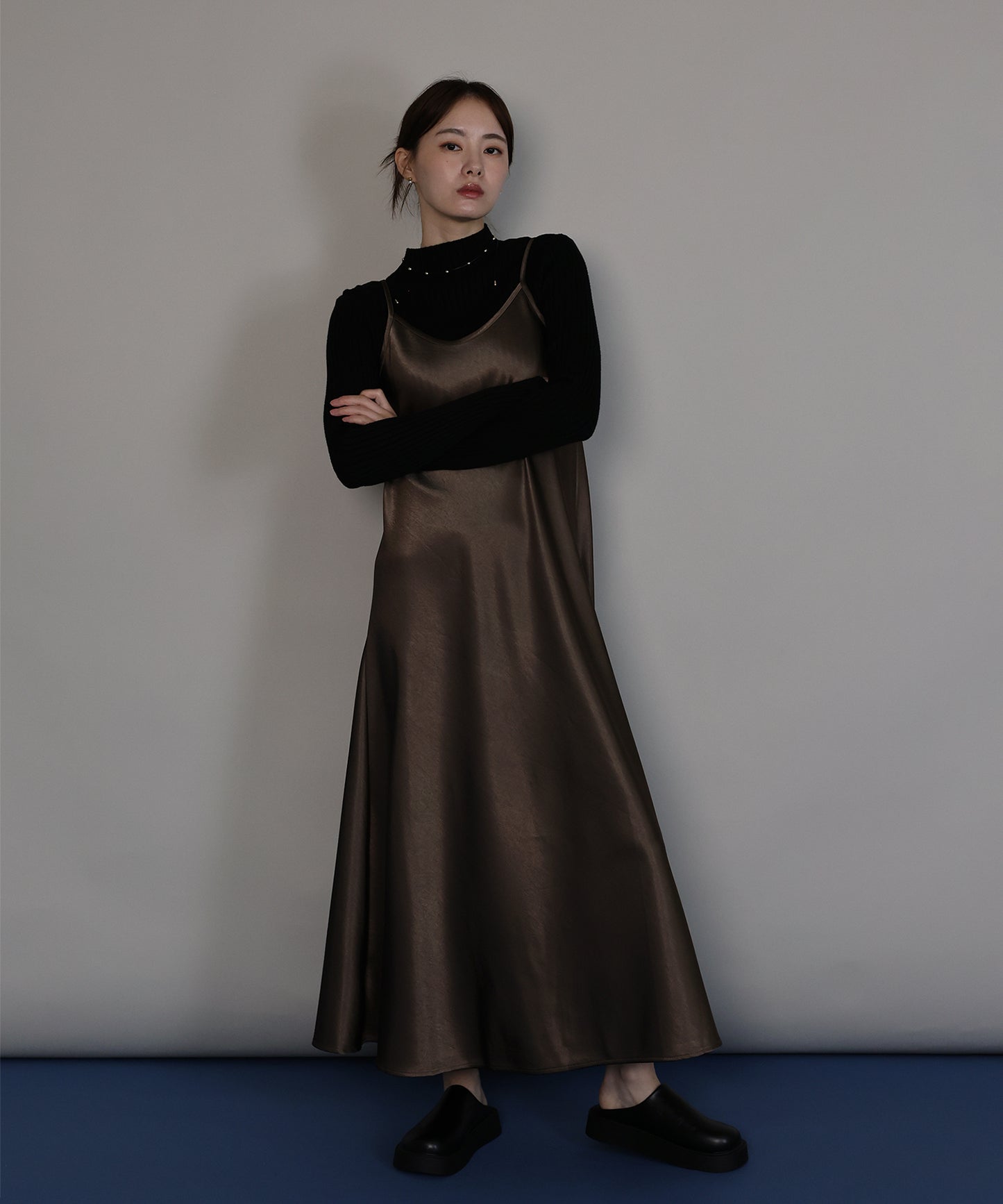 ヘビーサテンキャミワンピース[ J by blue ]