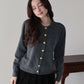 【早割5％OFF】金ボタンクルーネックカーディガン