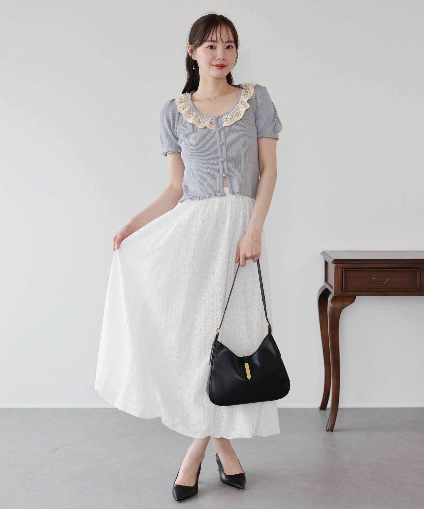 【早割5％OFF】コットンレースバルーンスカート