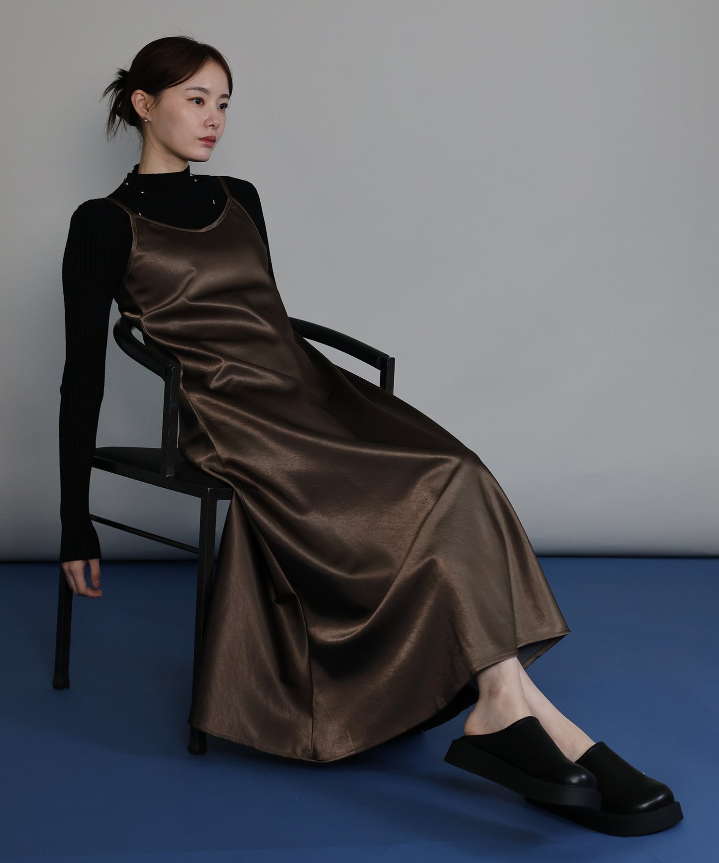 【早割5％OFF】ヘビーサテンキャミワンピース[ J by blue ]