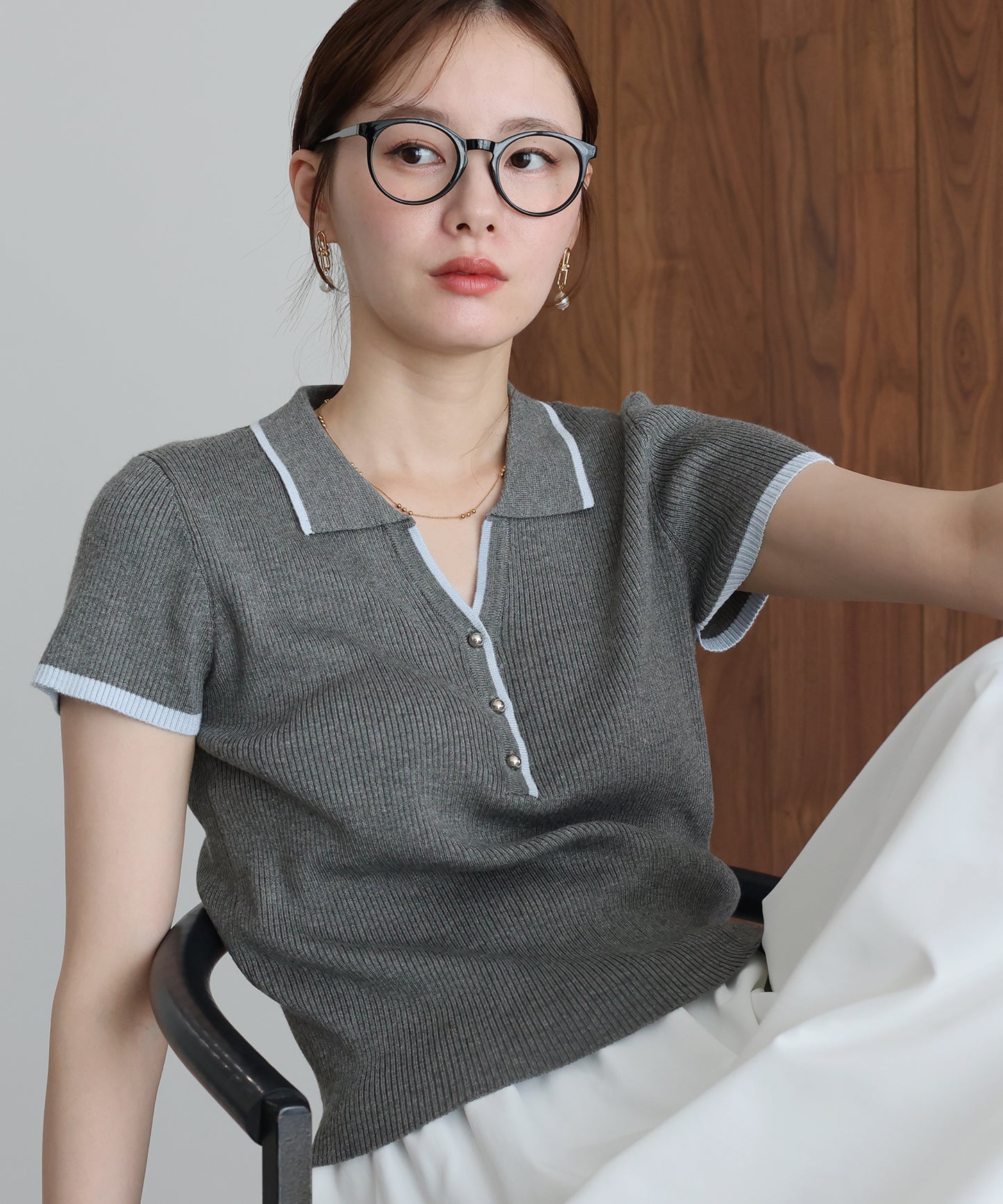 【早割5％OFF】バイカラースキッパーポロニット【メール便】