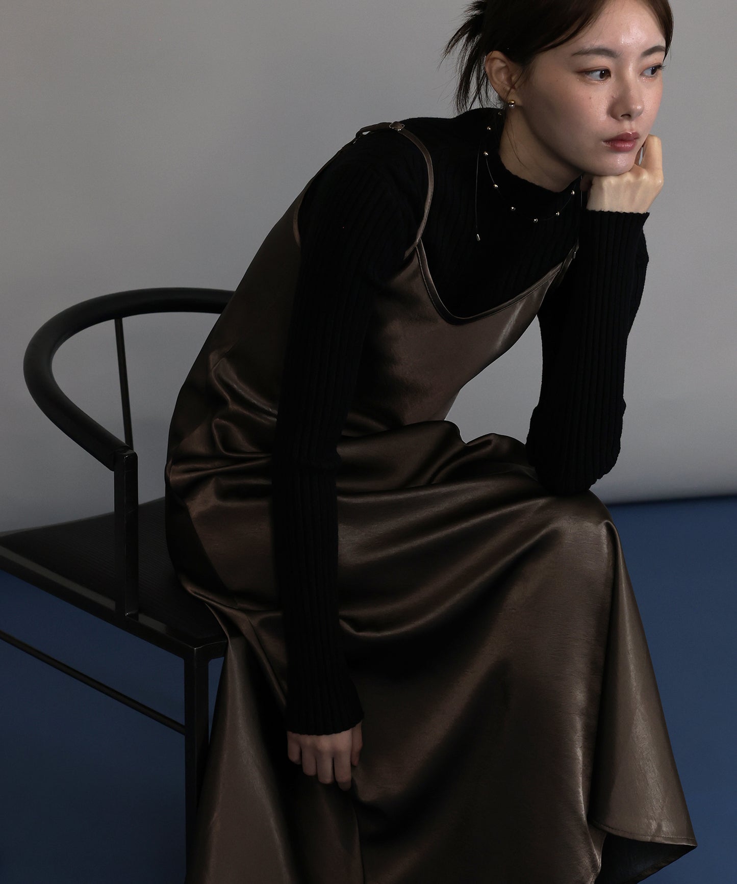 ヘビーサテンキャミワンピース[ J by blue ]