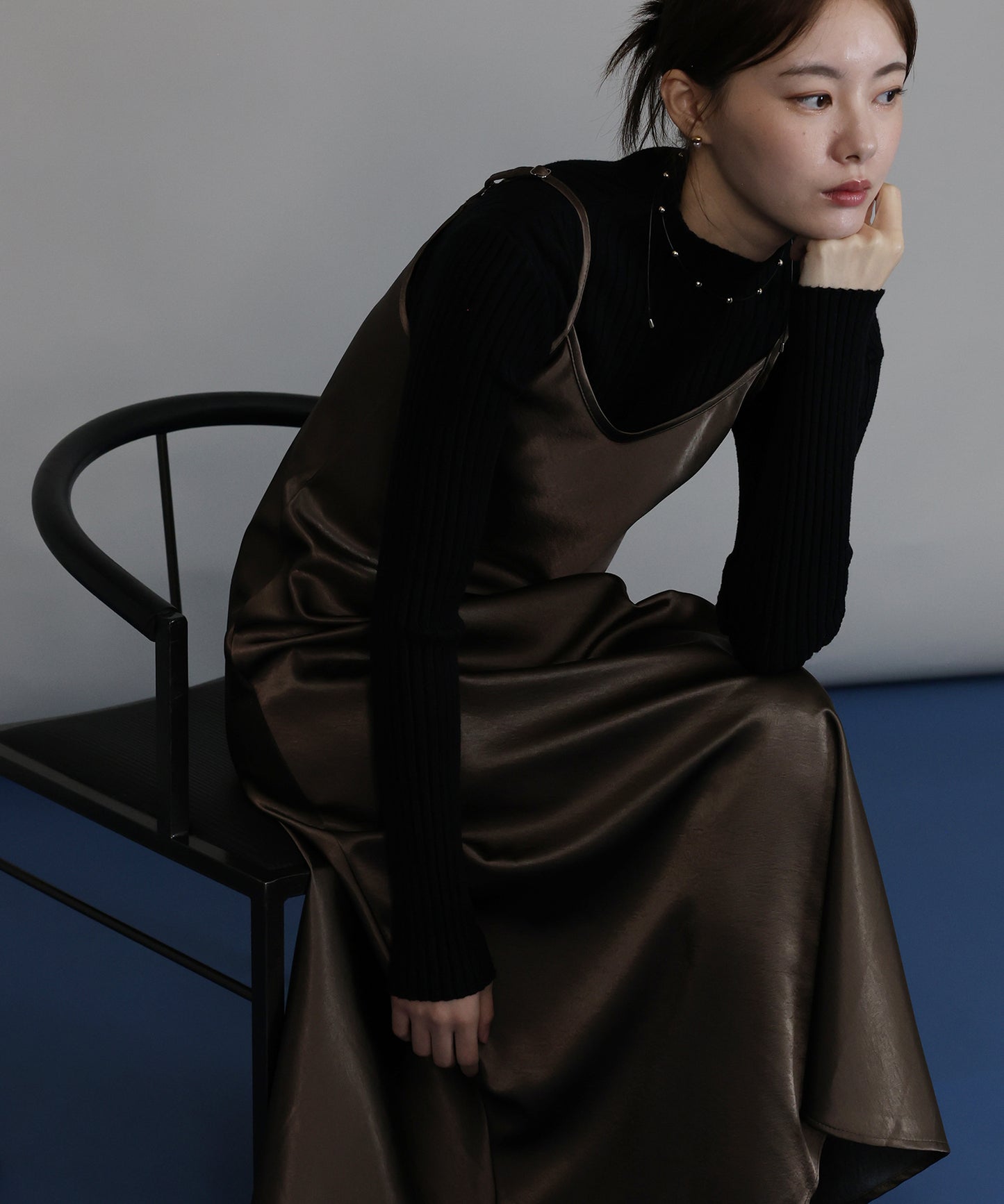 【早割5％OFF】ヘビーサテンキャミワンピース[ J by blue ]