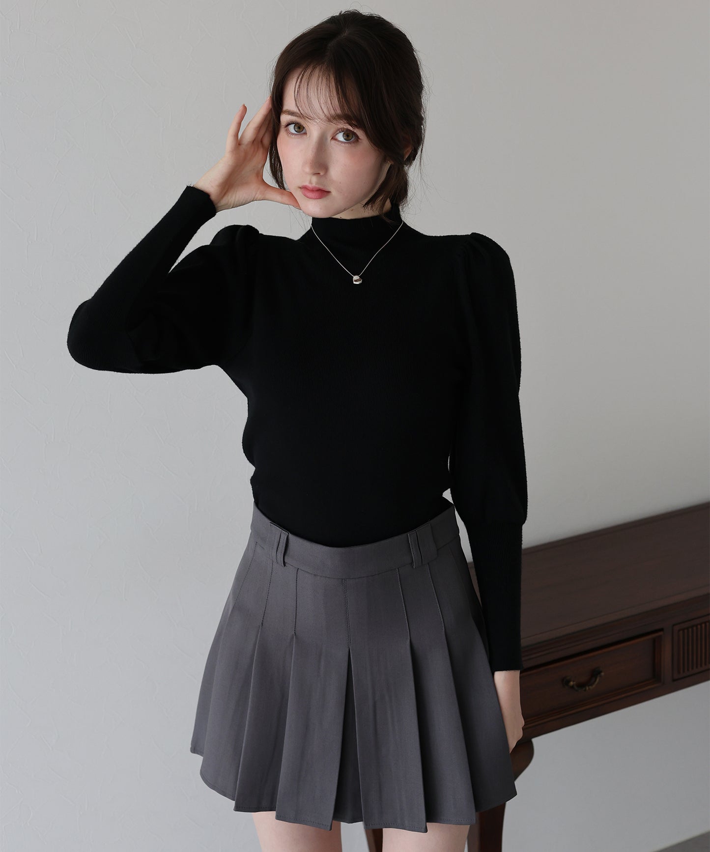 ボリュームパフスリーブニット