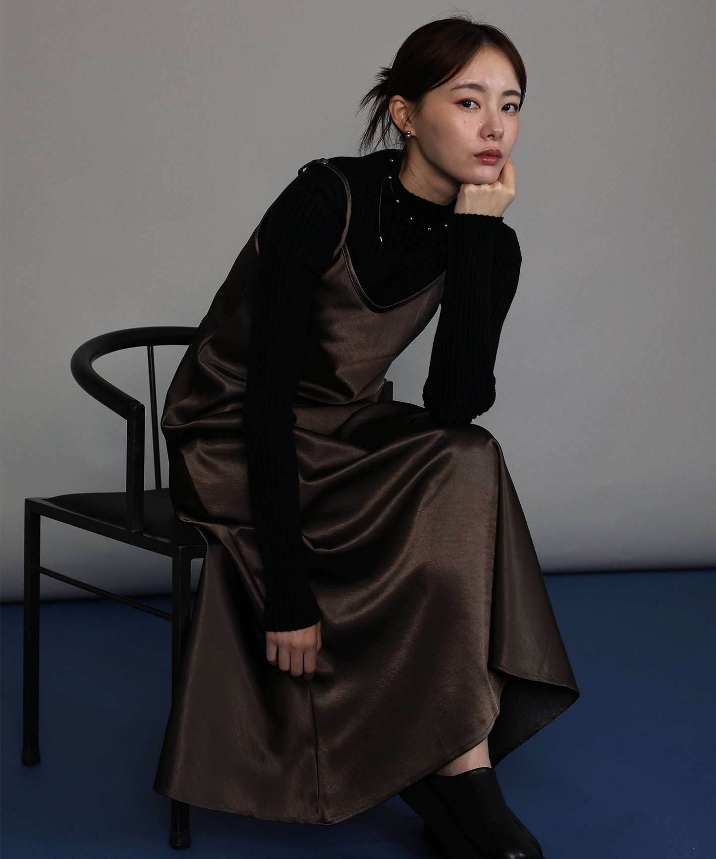 ヘビーサテンキャミワンピース[ J by blue ]