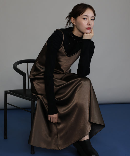 【早割5％OFF】ヘビーサテンキャミワンピース[ J by blue ]