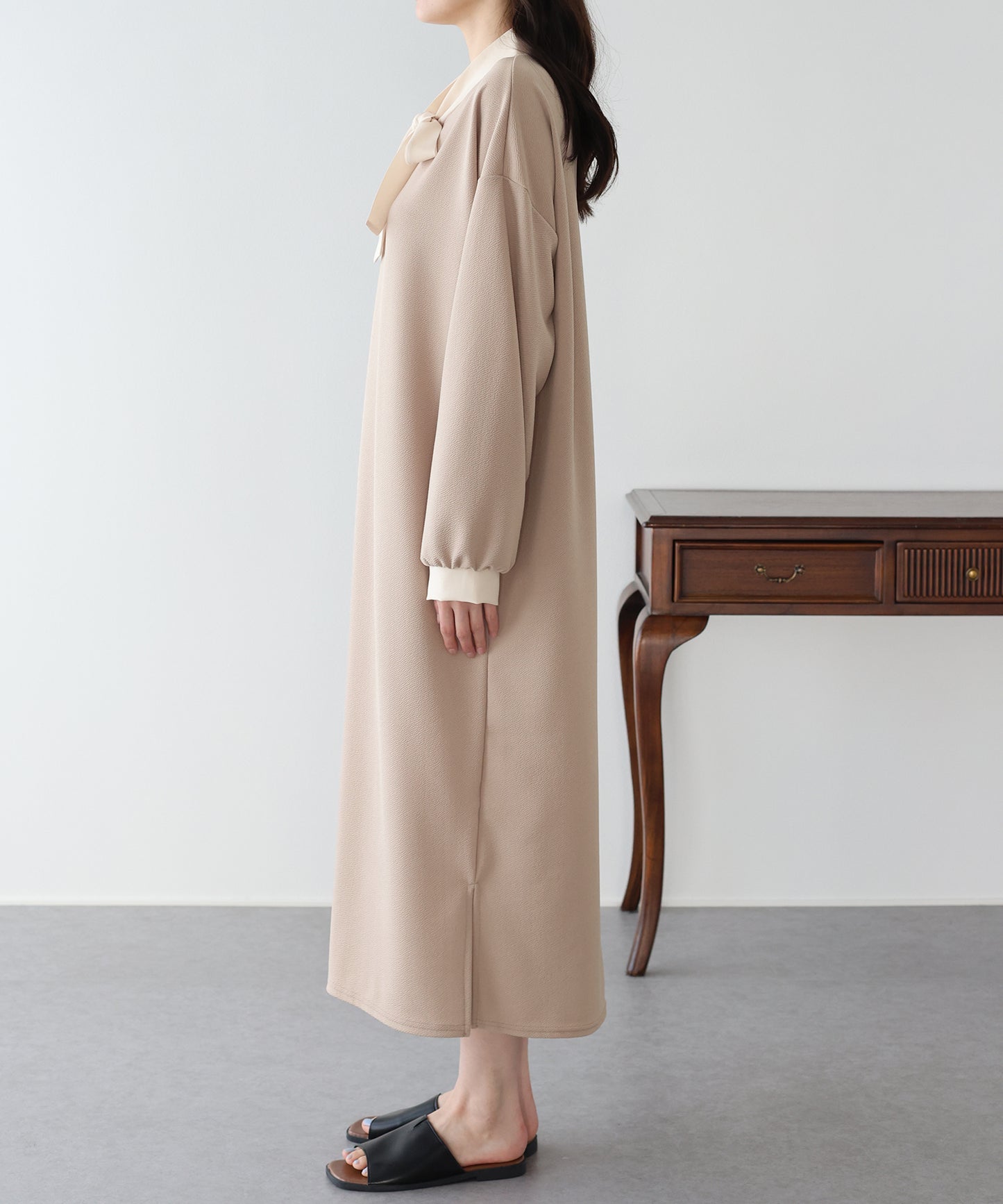 【早割5％OFF】バイカラーボウタイワンピース