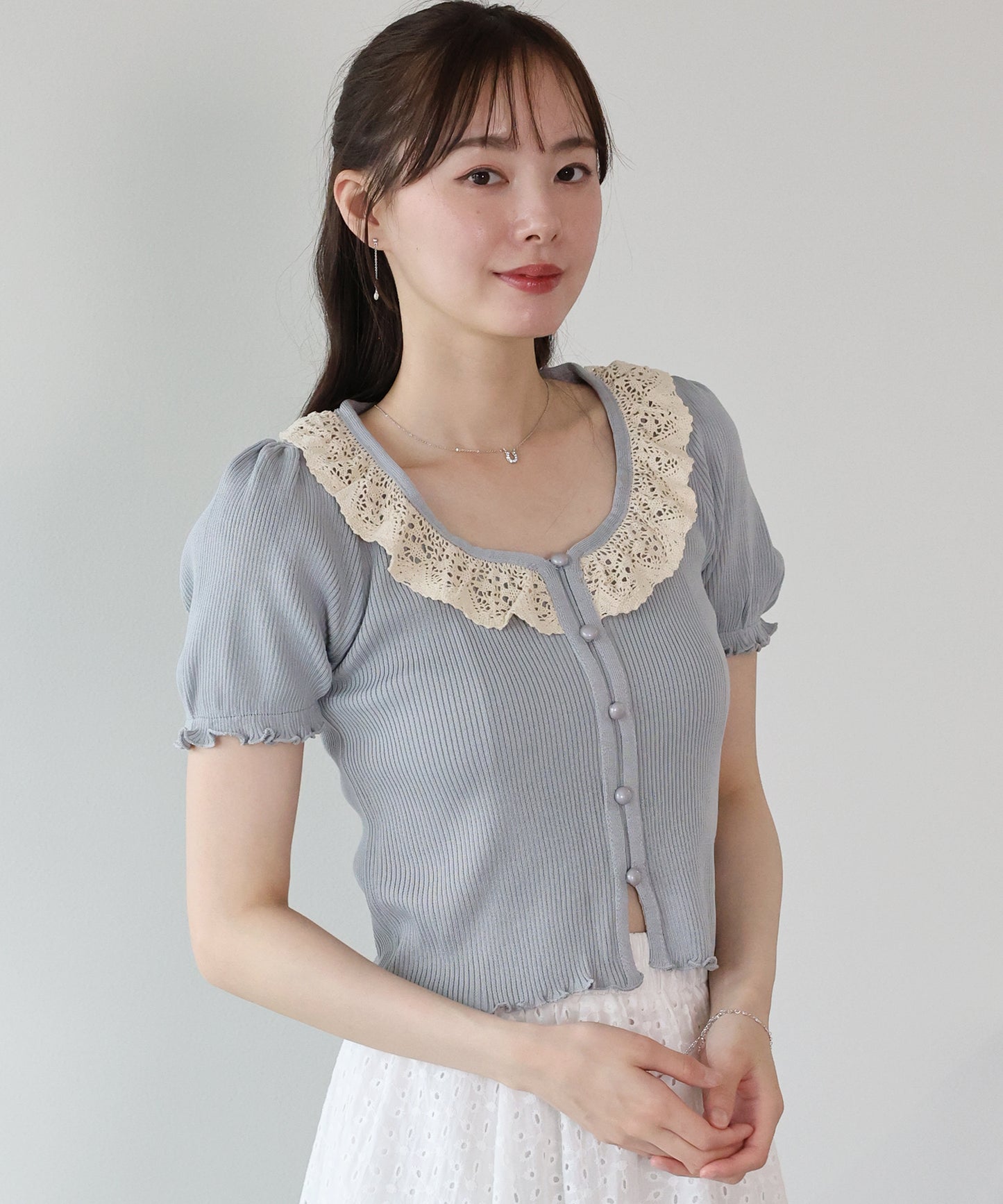 【早割5％OFF】エンブロイダリーレースニット【メール便】