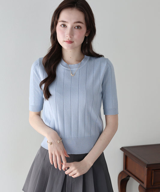 5分袖サマーワイドリブニット【ネコポス】