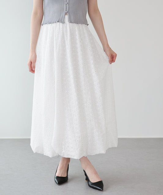 【早割5％OFF】コットンレースバルーンスカート
