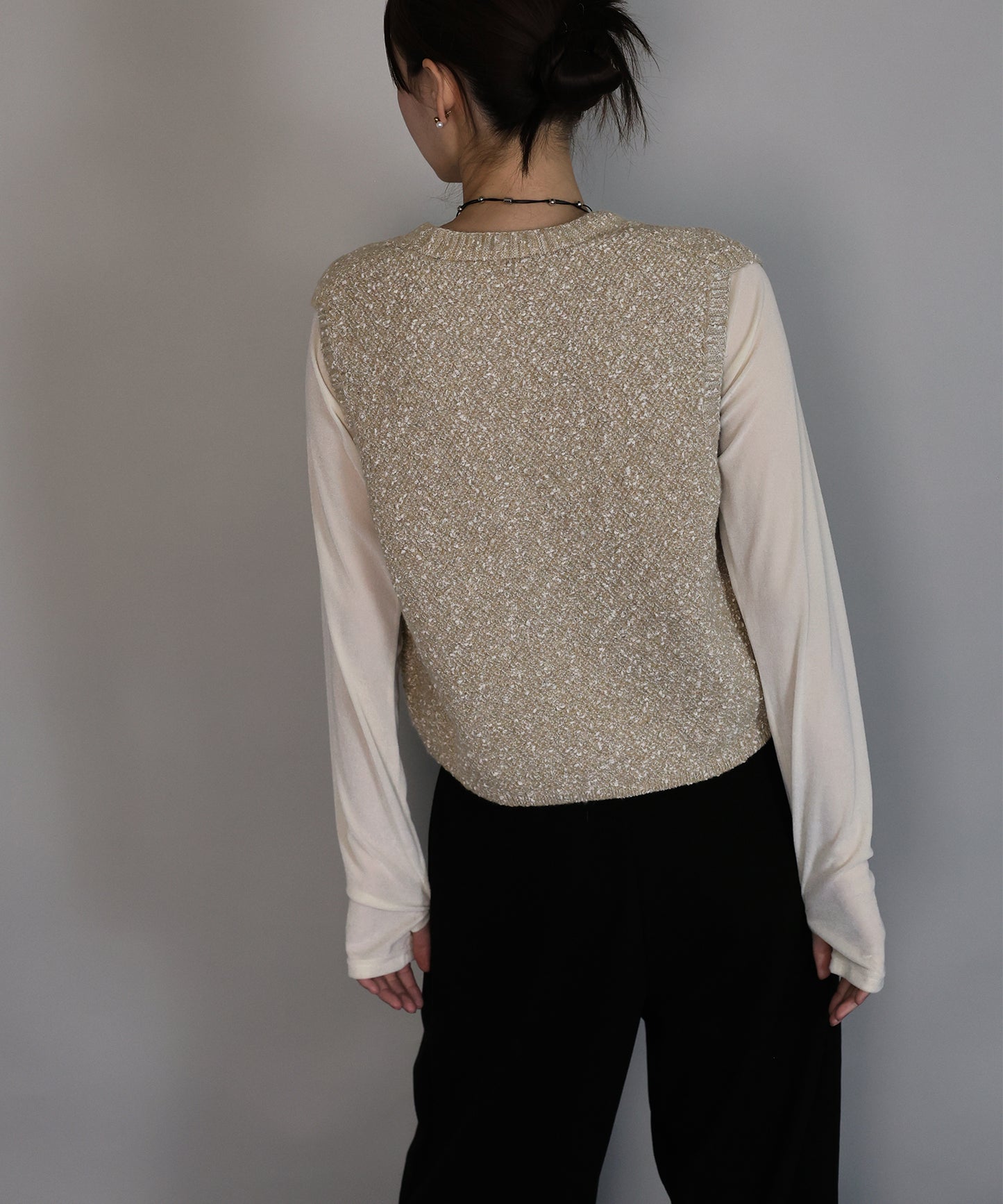 【早割5％OFF】ニュアンスボタンメランジニットベスト[ J by blue ]